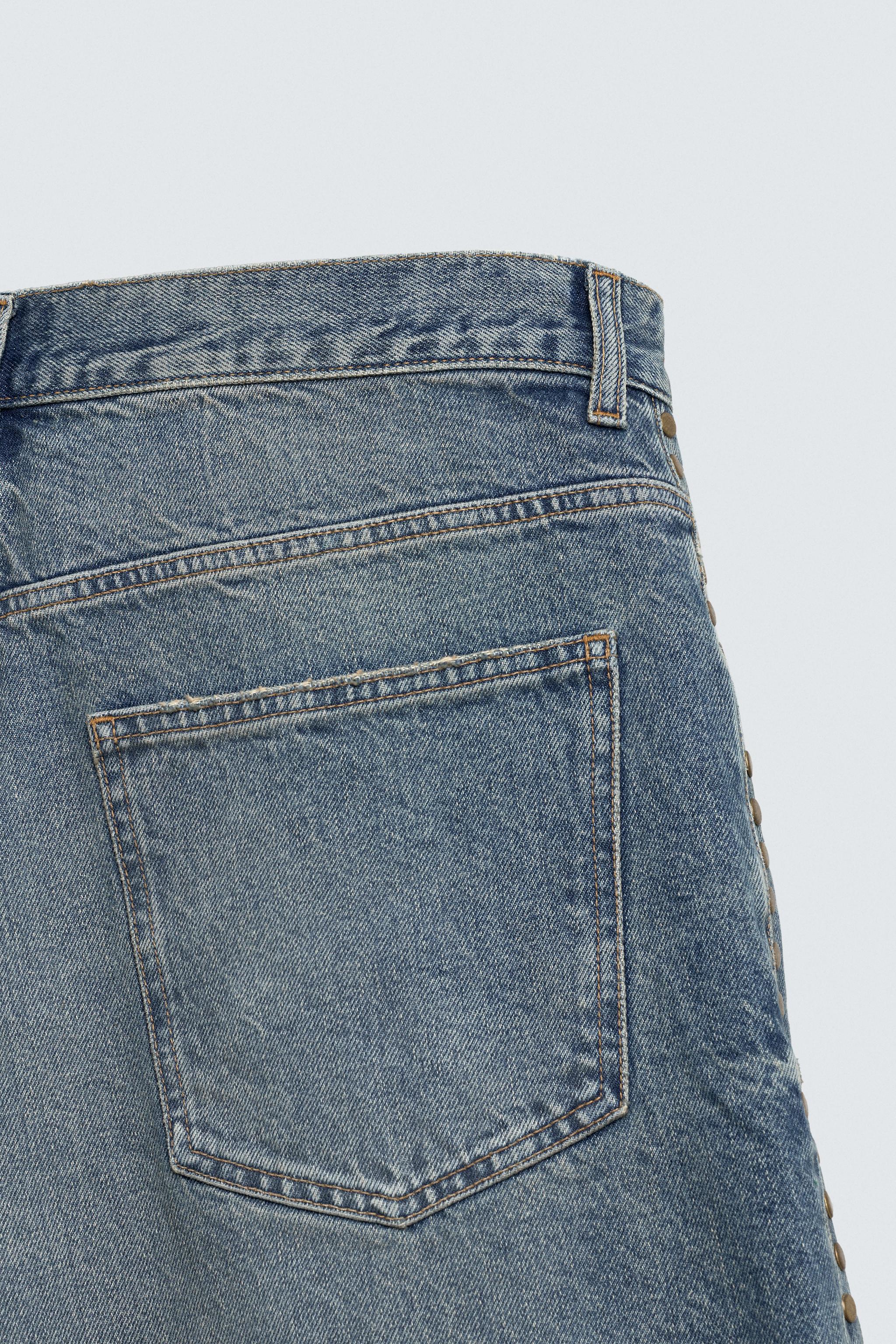 SHORT EN JEAN BAGGY FIT CLOUS MÉTALLIQUES